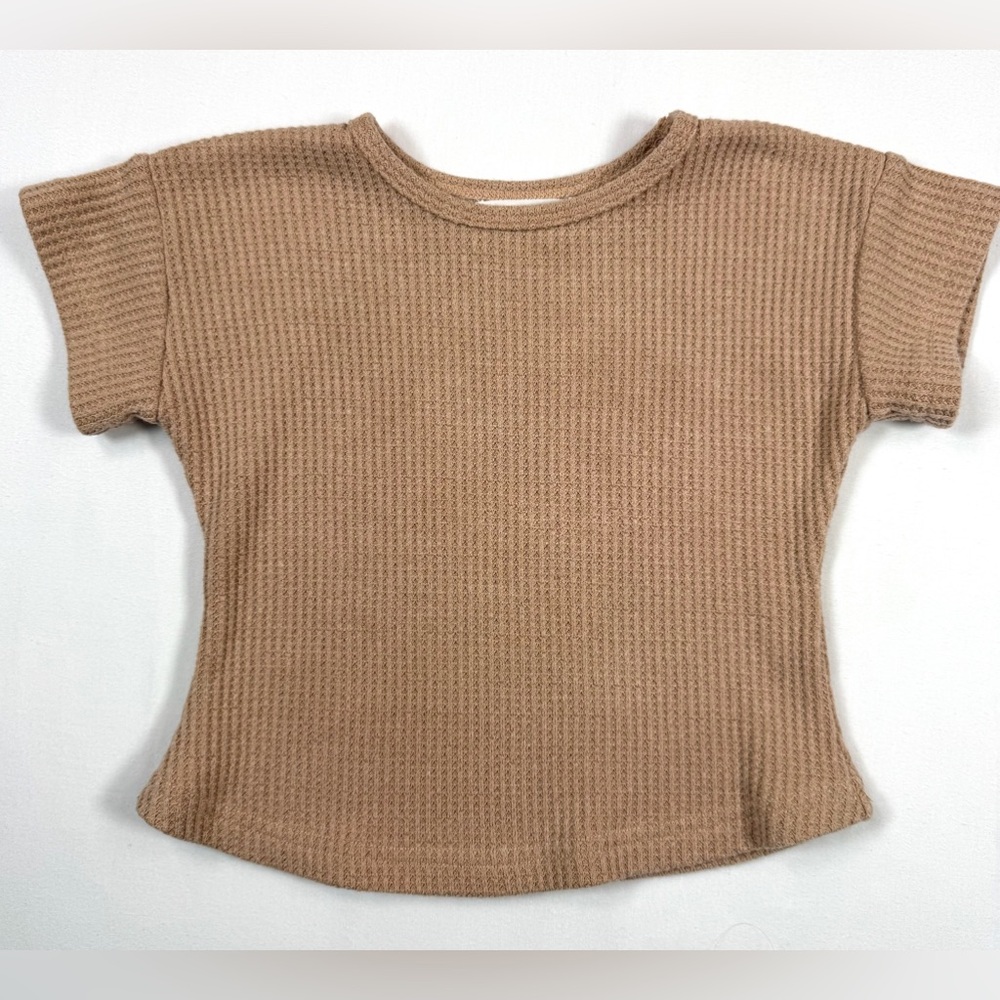 RIVI & KIN‎ Baby Knit Top 6–12M Soft Waffle Texture Neutral Cozy Minimalist